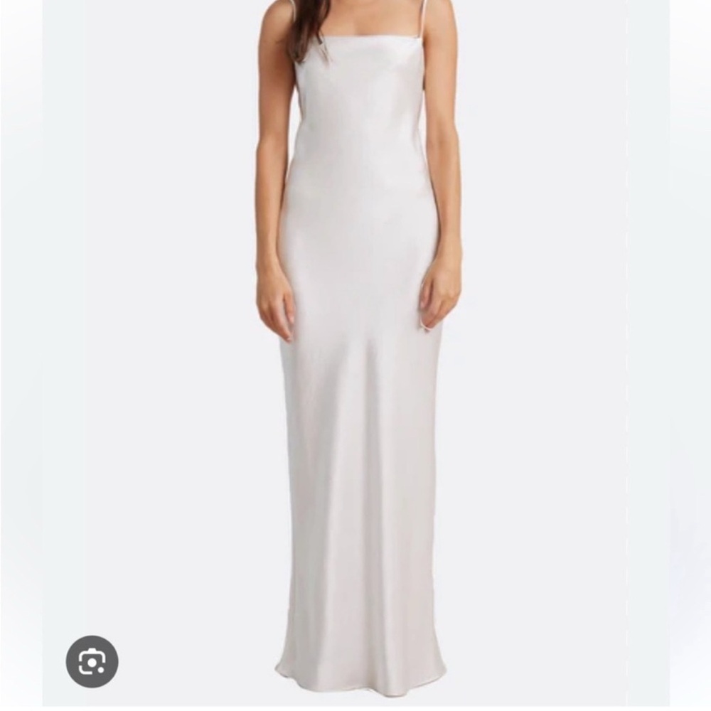 Bec and Bridge The Dreamer Tie White Maxi Dress Satin